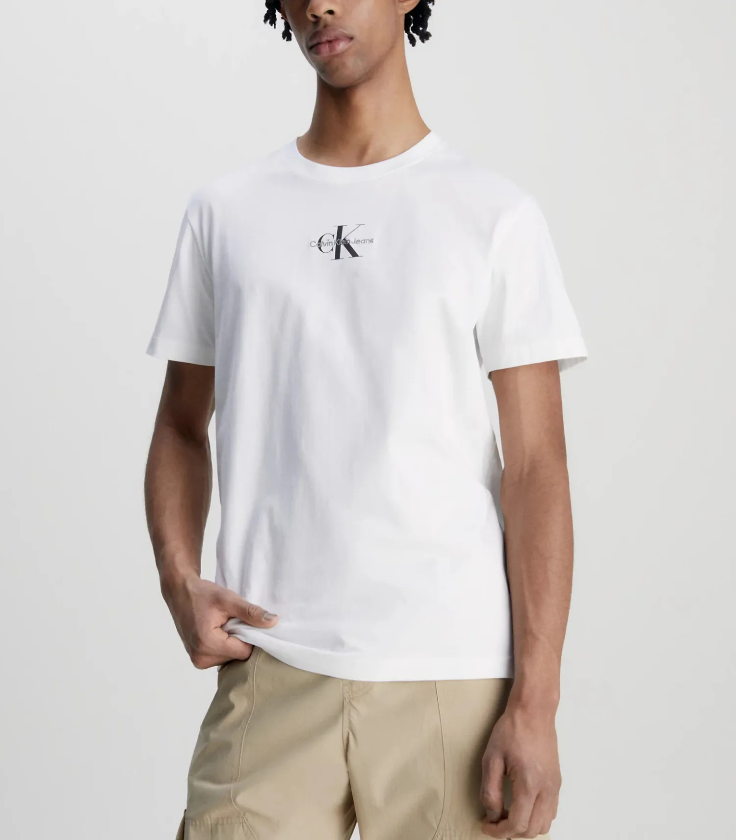 KLEIN Regular MonoLogo Bright JEANS T-shirt CALVIN White Choice+Attitude | -