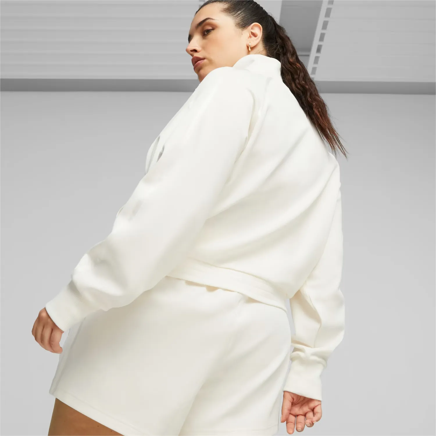 PUMA T7 Crop Women\'s Choice+Attitude White Warm | Track Jacket 