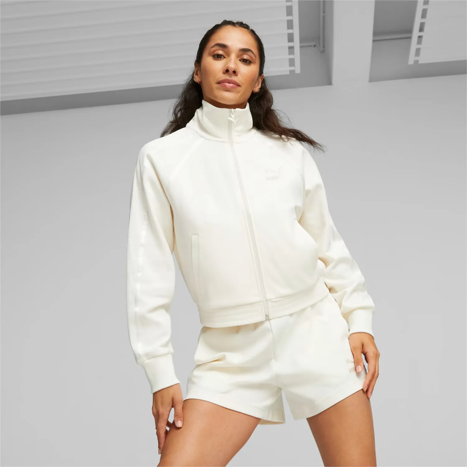 Warm Women\'s | Track Crop - White Choice+Attitude T7 PUMA Jacket