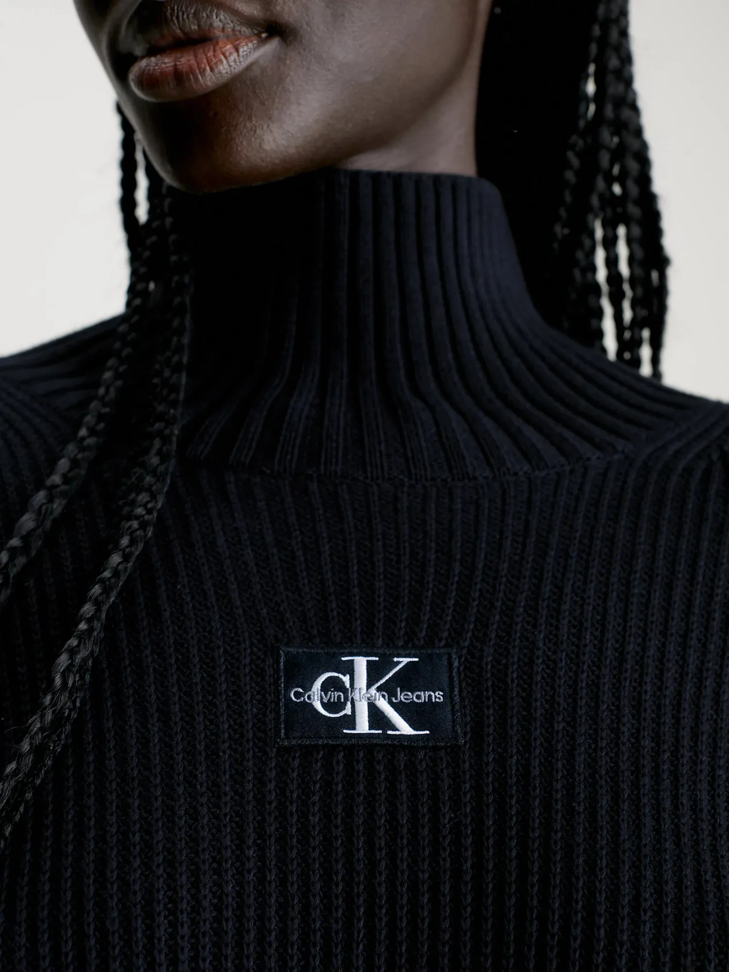 CALVIN Sweater Label CK - JEANS Loose Dress KLEIN | Woven Choice+Attitude Black