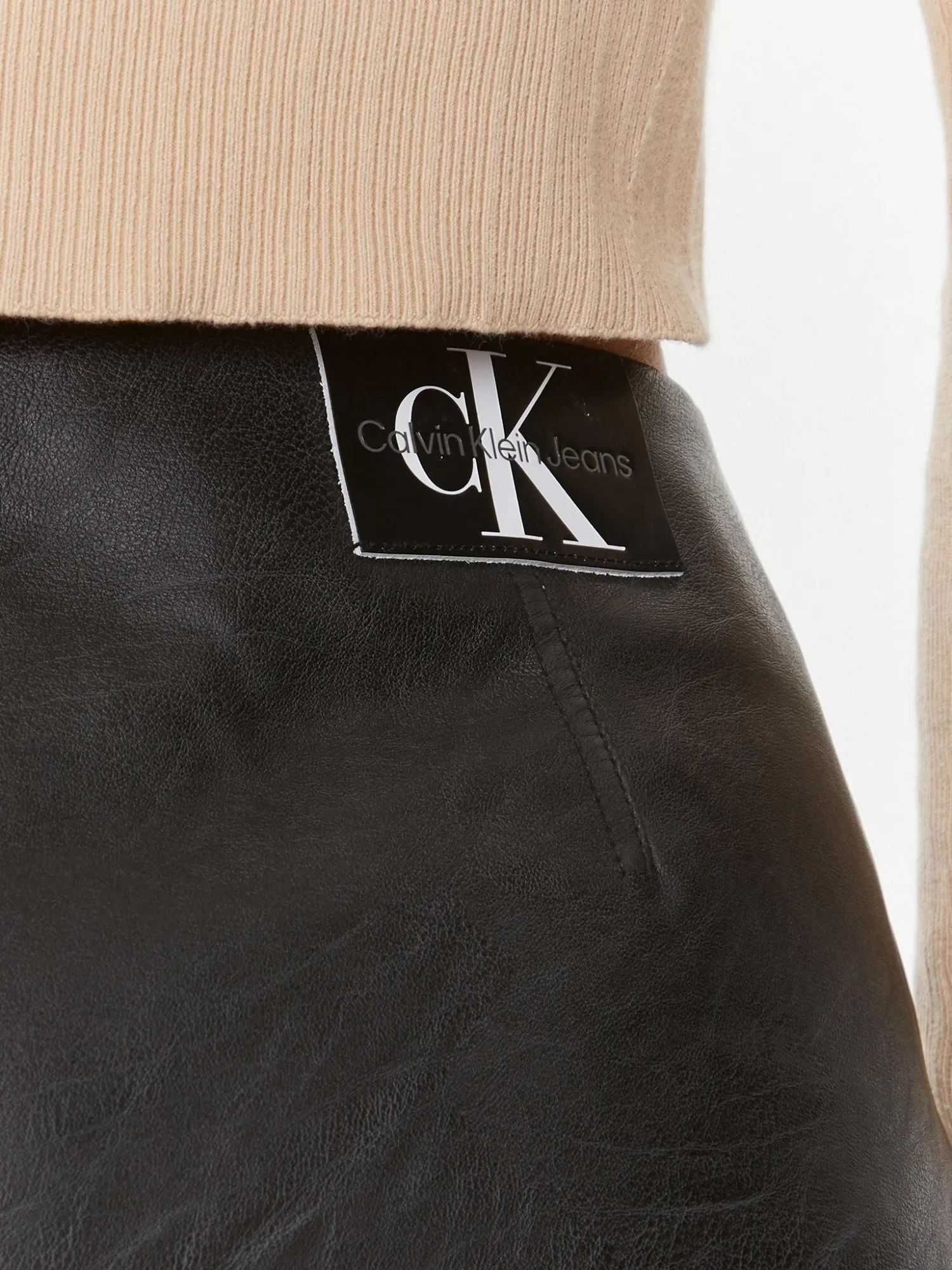 CALVIN KLEIN JEANS Skirt Leather | CK Black Faux - Choice+Attitude