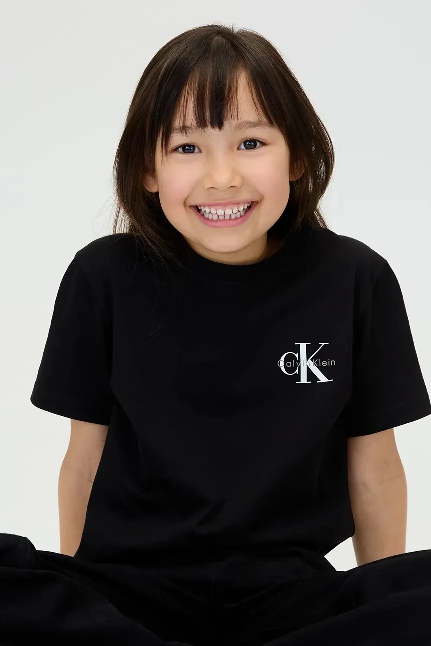 CALVIN KLEIN Kids Unisex Chest Monologo T-Shirt - Ck Black | Choice ...